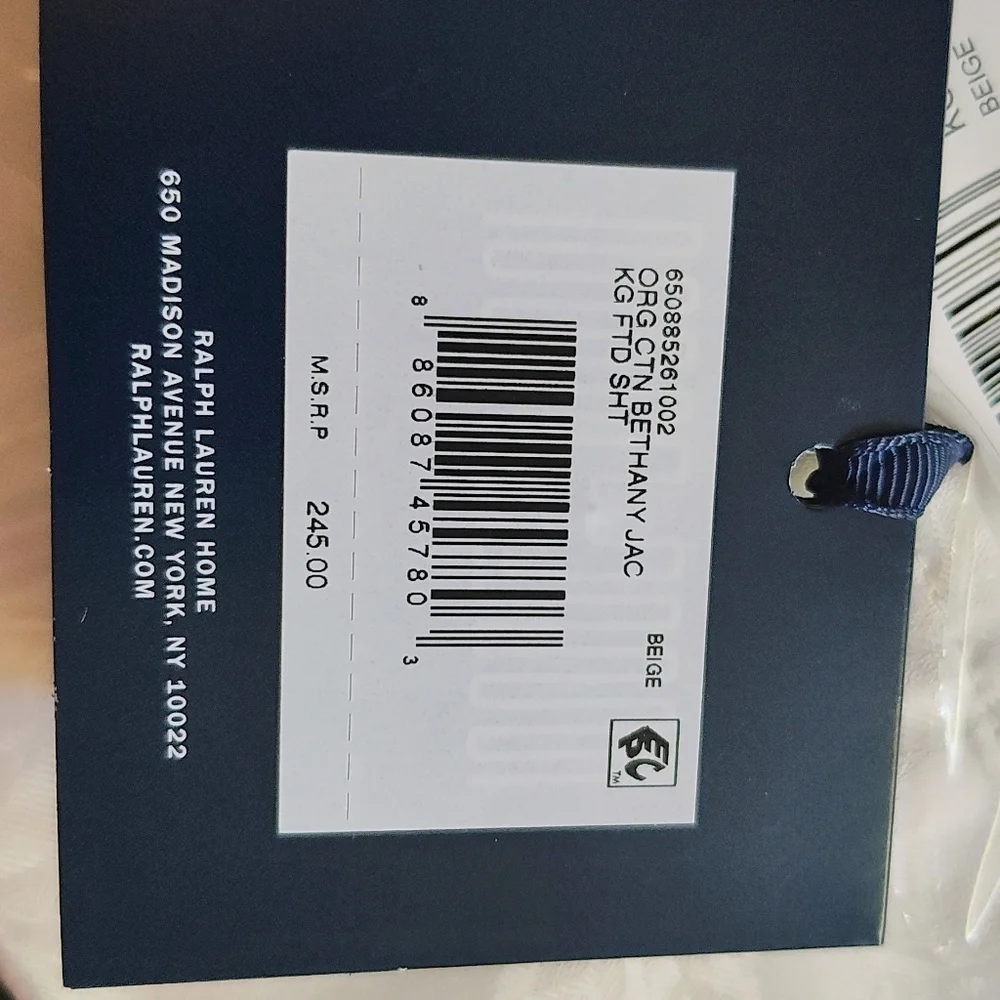 Ralph Lauren Organic cotton bedding white sheets.
